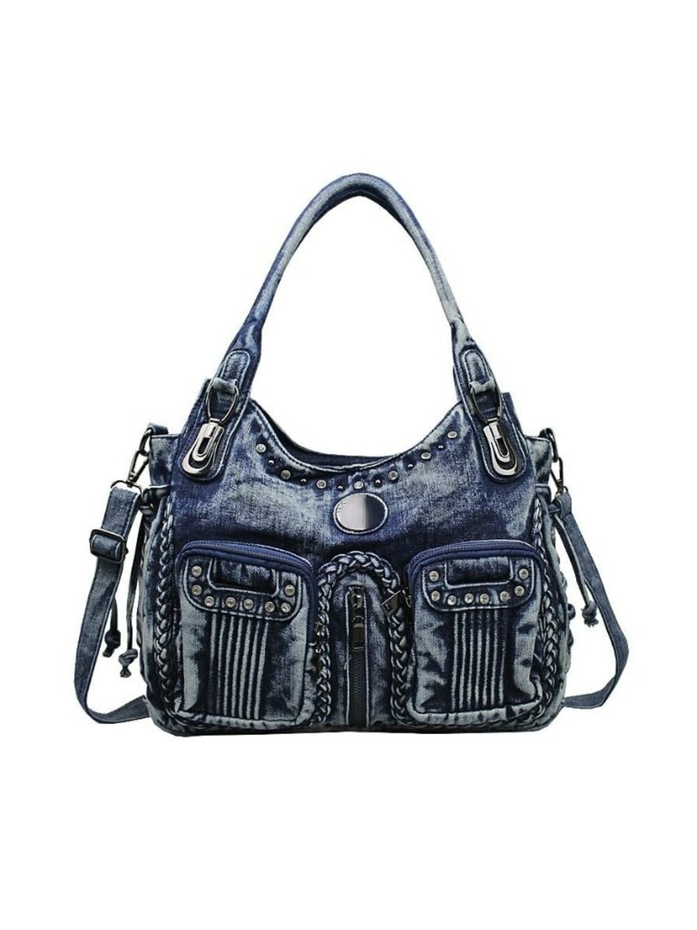 Denim Hobo Bag for Women Jeans Purse Large Capacity Handbags Vintage Shoulder